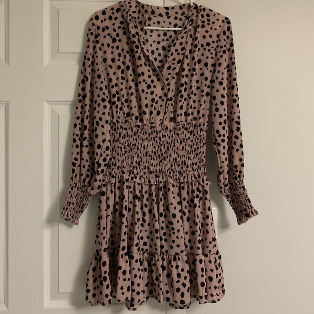 Leopard print button down dress